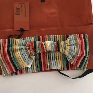 Missoni Metallic Knit Crochet Headband NWT